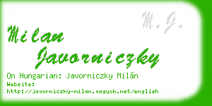 milan javorniczky business card